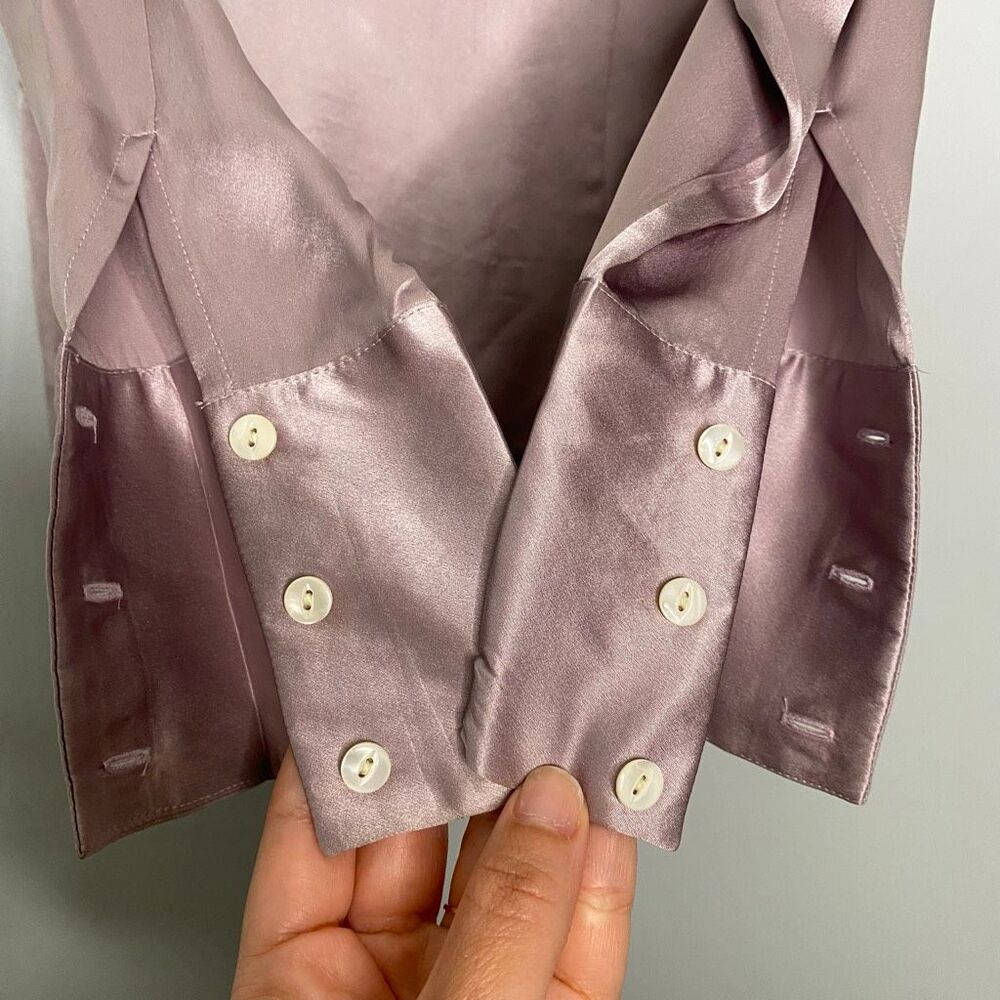 VTG Banana Republic Y2K 100% Silk Long Sleeve Blouse Size S - Picture 3 of 7